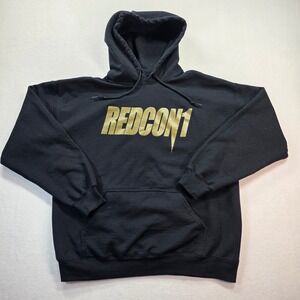 REDCON1 Men's Black Pullover Hoodie Gold Logo Always Ready Back Graphic XL